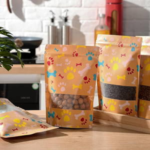 犬用スタンドアップクラフト紙ジップポーチ